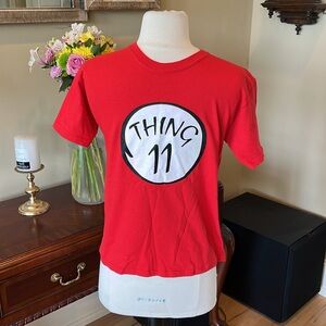 Thing 11 Red Cotton Tshirt Short Sleeve Girls Medium